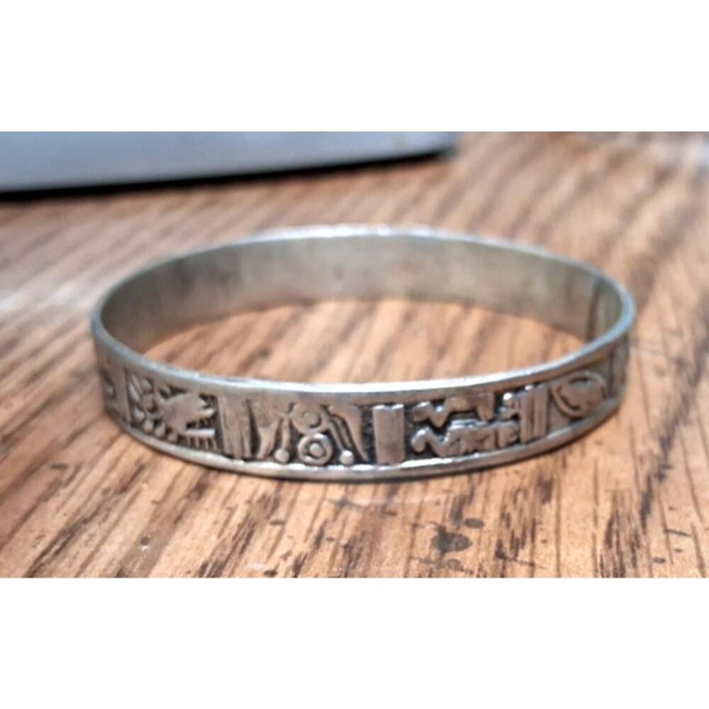 Sterling Taxco Zodiac Bracelet Vintage Mexico Bangle